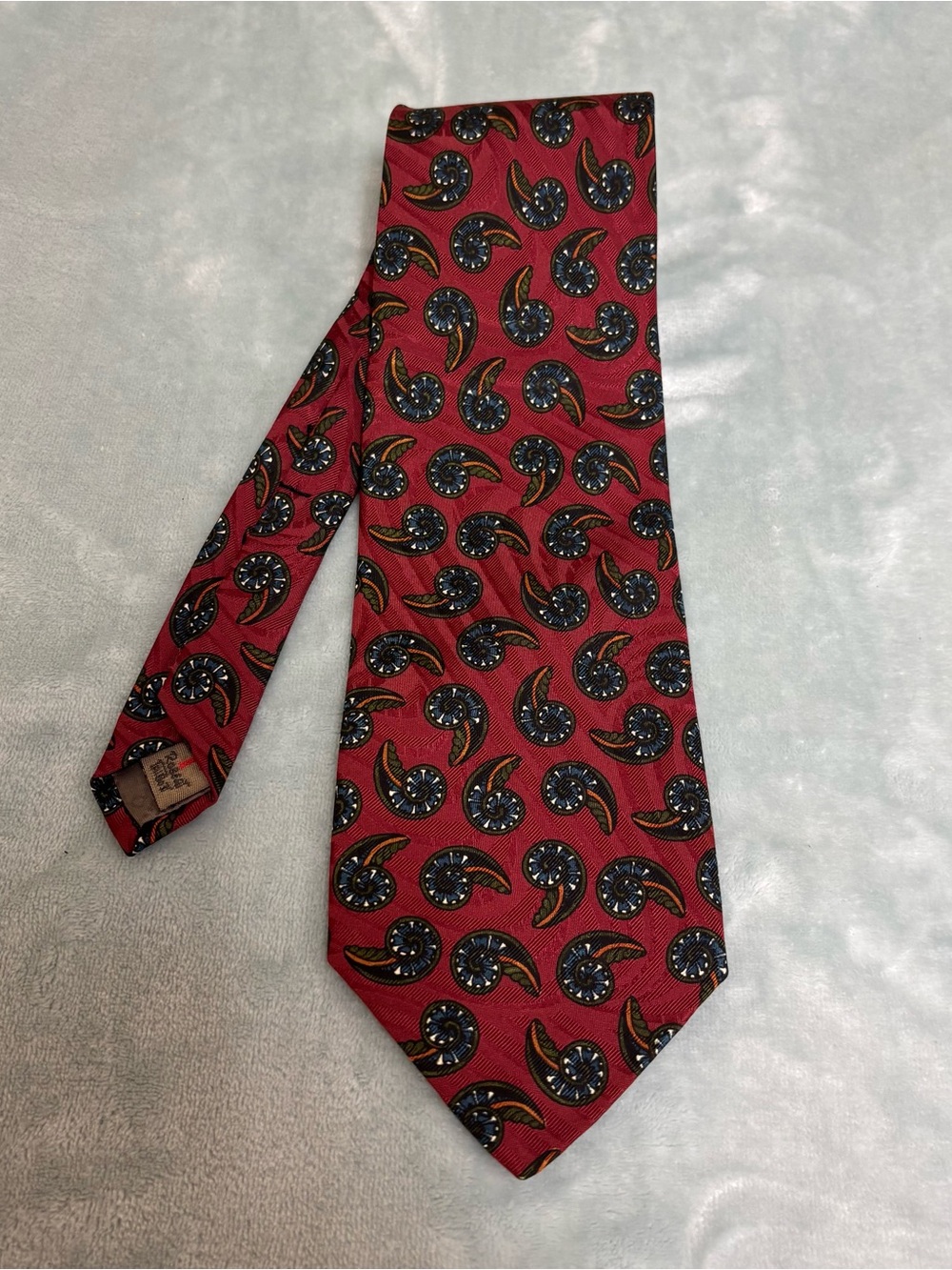 Robert Talbott Studio Silk Red Paisley Necktie Vintage USA